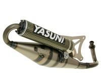 Pot d'échappement Yasuni Scooter Z carbone jaune pour Piaggio