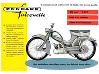 Zündapp falconette original Flyer/Prospectus A5 Espagnol