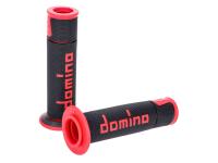 Poignées Domino A450 On-Road Racing noir / rouge avec extrémités ouvertes