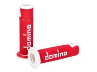 Poignées Domino A450 On-Road Racing rouge / blanc avec extrémités ouvertes
