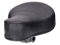 Selle / siège plat, matelassé noir, à ressorts avec lettrage Puch pour cyclomoteur Puch