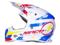 Casque Motocross Trendy T-902 Mach-1 blanc / bleu / rouge - différentes tailles