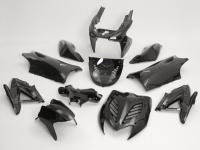 Kit d'habillage 11 pièces noir métallisé pour Yamaha Aerox, MBK Nitro 50ccm, 100ccm 2T