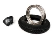 Kit complet pneu -BGM Classic, Vespa- 3.50 - 10 pouces TT 59P (renforcé) - jante 2.10-10 inox