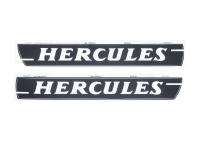 Kit d'autocollants pour réservoir 270x34mm 2 pièces pour Hercules HR 1, HR 2 Hobby Rider noir mat avec écriture blanche