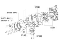 Joints de cylindre Polini Evolution 50ccm pour Peugeot horizontal LC